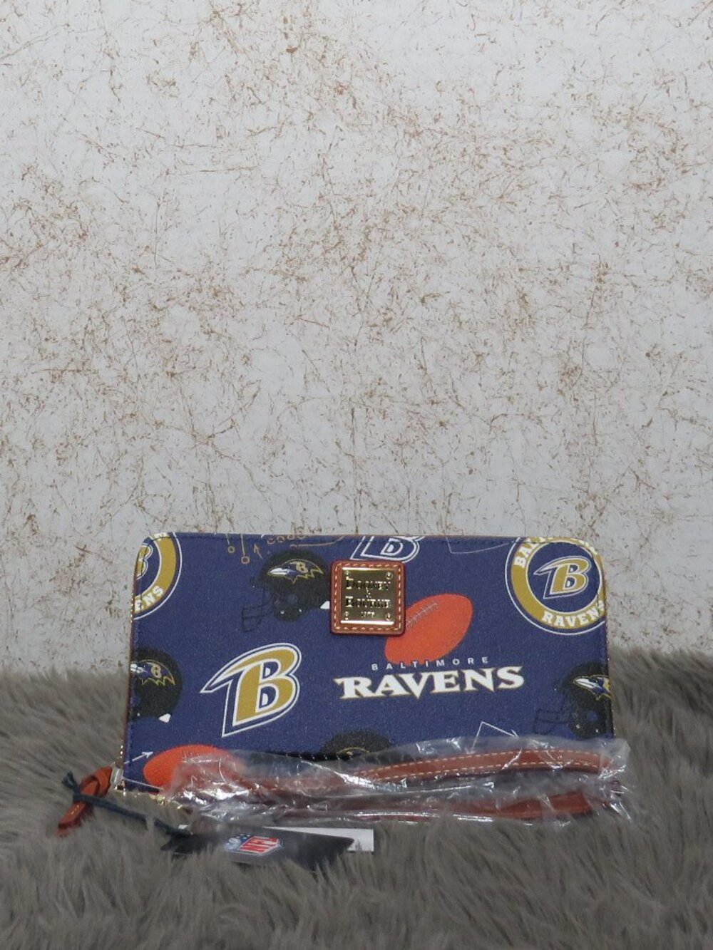 Dooney & Bourke NFL Baltimore Ravens Large Zip Around Wristlet (Purple)